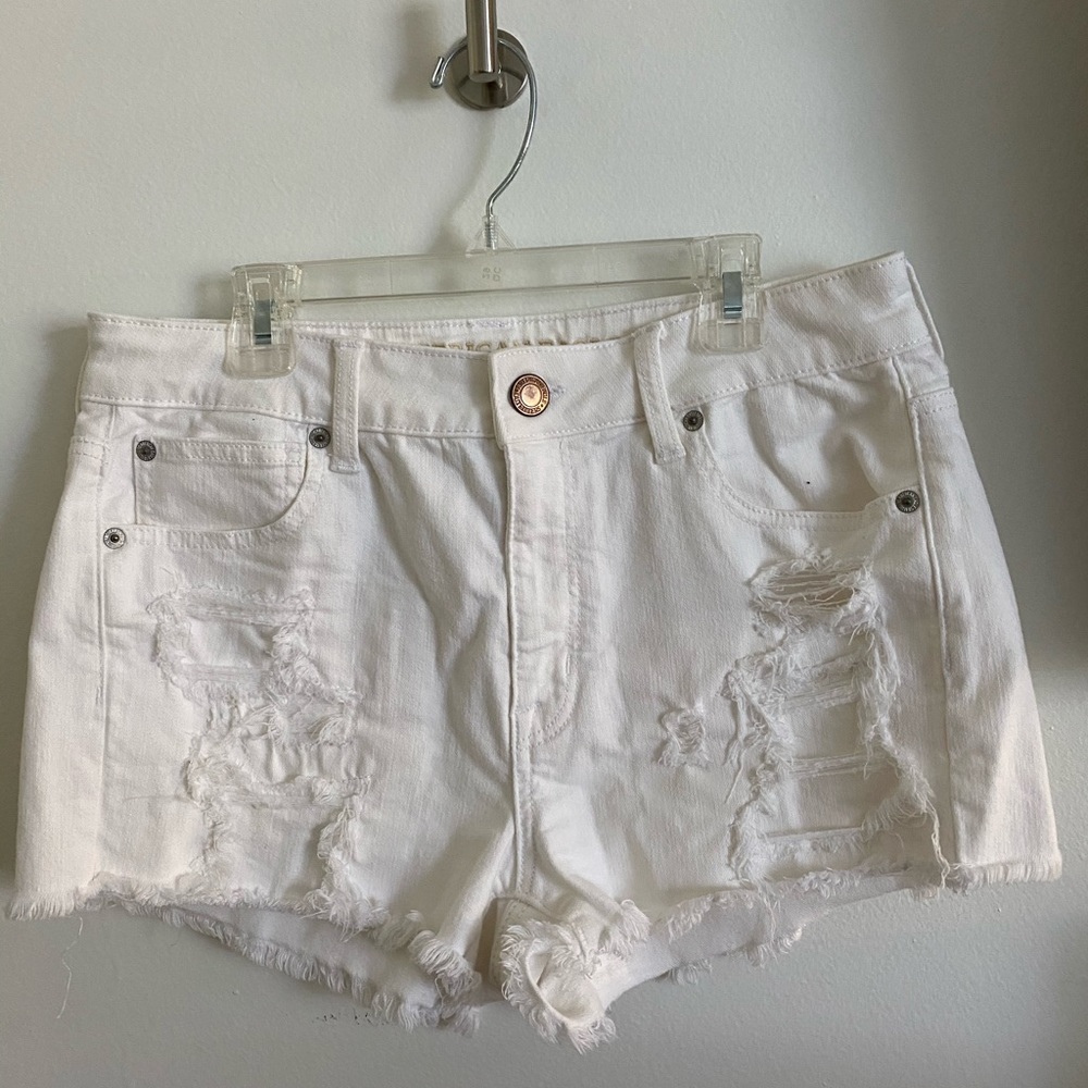 American Eagle white jean shorts